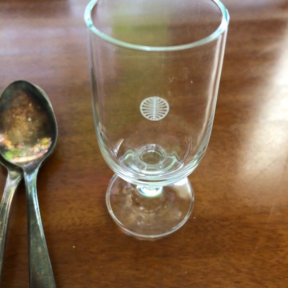 Vintage Pan Am Pan American Airline Shotglass and Spoon Set